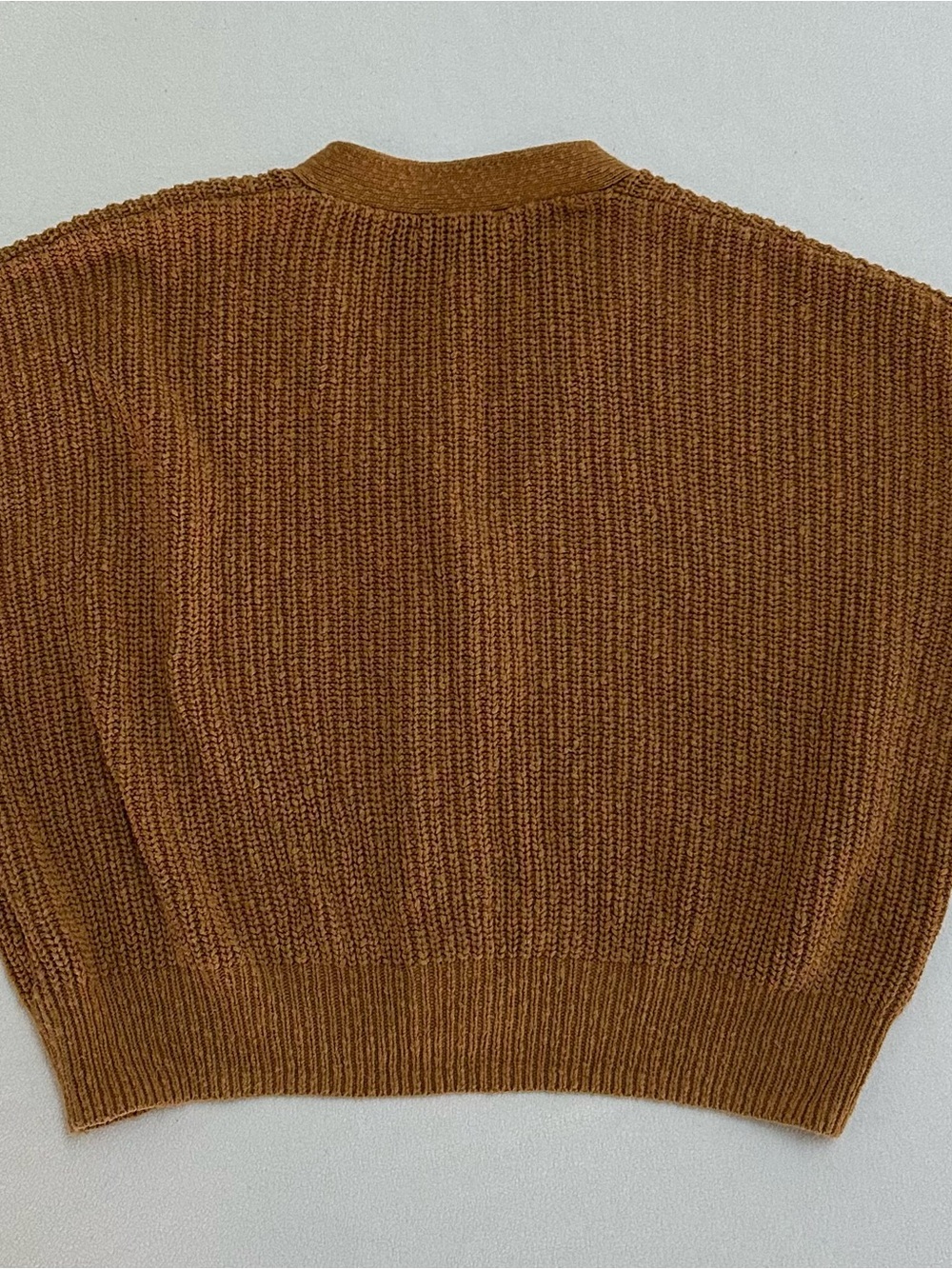 Madewell Camel Ribbed V-Neck Button Cardigan - Picture 9 of 9